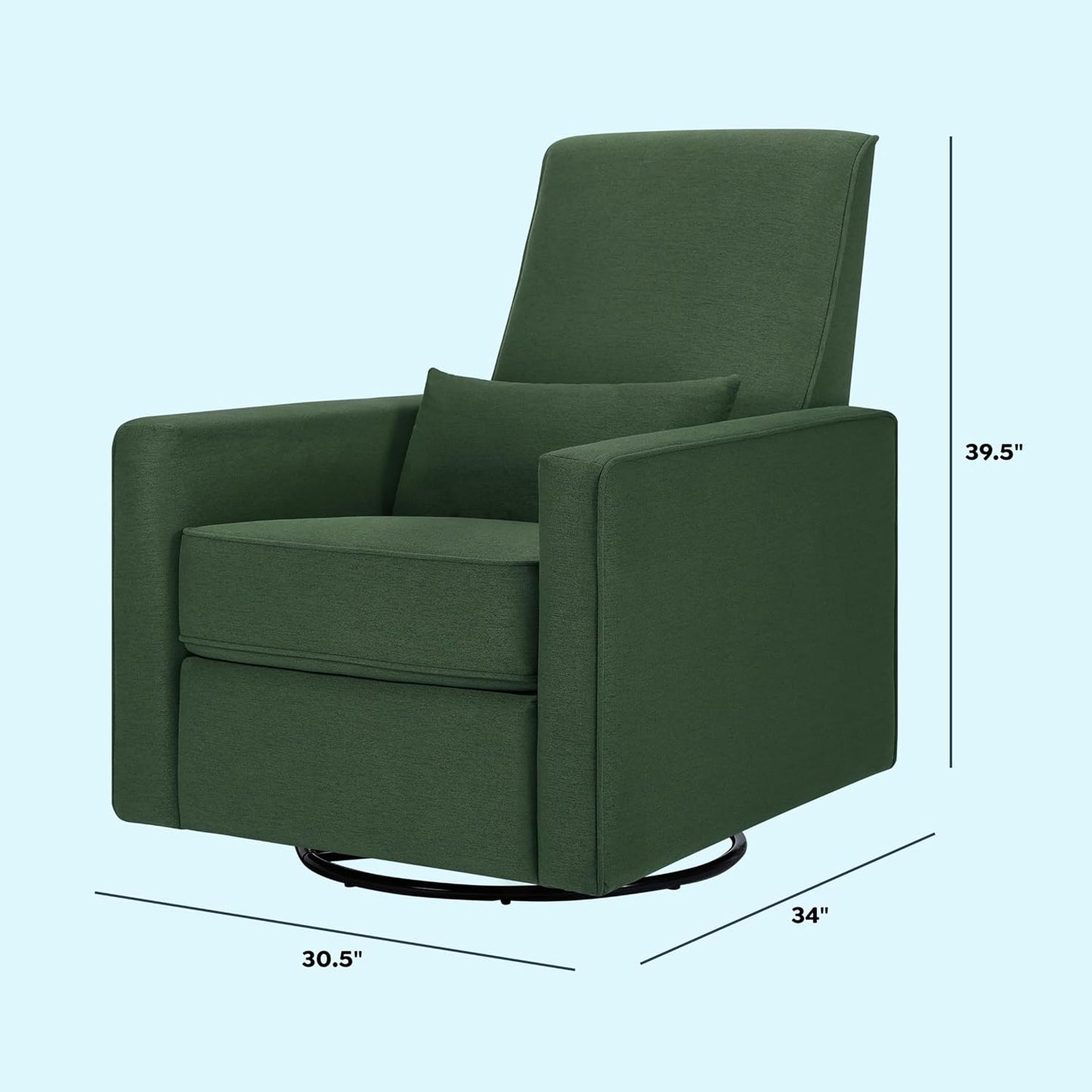 Davinci Piper 360° Swivel Rocker Recliner Chair - Glider Rocking Chair for Nursery and Living Room- GREENGUARD Gold, FSC & Certi-PUR US Certified - Ultra Comfy Glider Recliner Nursery Chair - Cream
