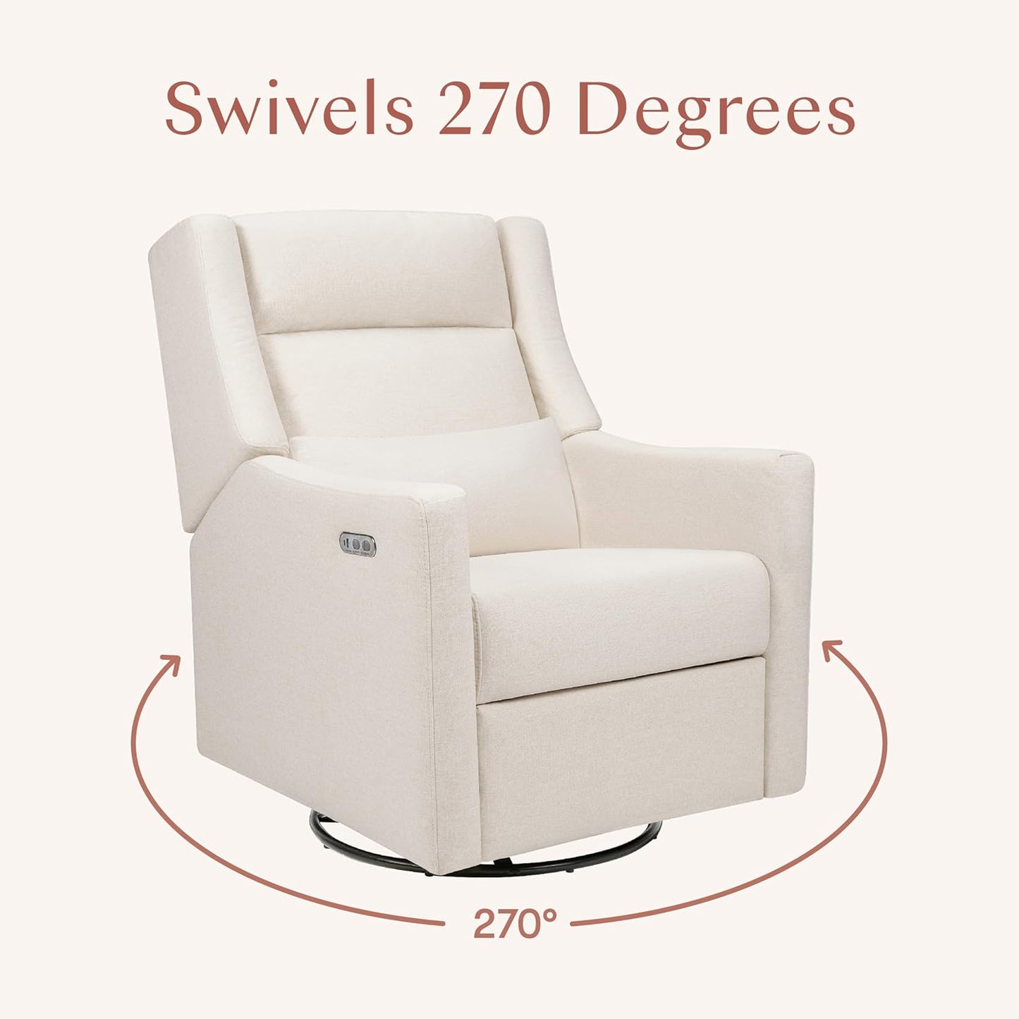 Kiwi Glider Recliner w/Electronic Control and USB | in Almond Teddy Loop w/Light Wood Base, Greenguard Gold Certified
