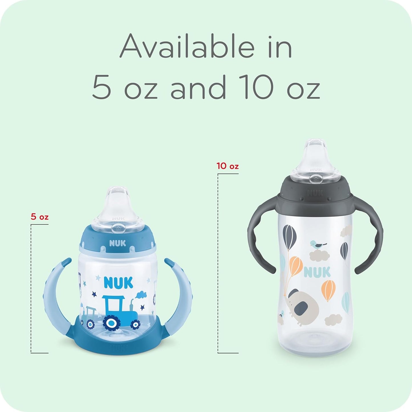 NUK Mickey Mouse Large Learner Cup 10oz 2pk – BPA Free, Spill Proof Sippy Cup