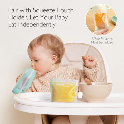 Momcozy Reusable Baby Food Pouches for Toddlers,BPA Free Plastic,Food Safe,Freezer Safe,Refillable for Applesauce Yogurt & Puree Squeeze Pouch,10 packs,5oz