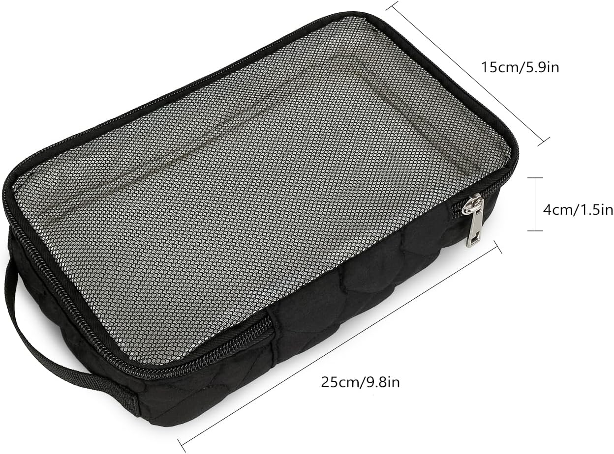 MOMIGO Baby Diaper Bag Organizer Pouches - 2 Pack Waterproof Pod Hanging Diaper Bag Mesh Bag Reusable, Washable or Baby Cloth Diapers (Black)