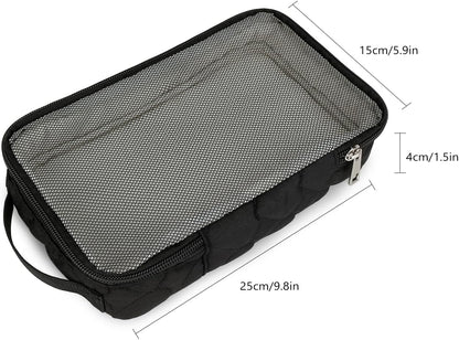 MOMIGO Baby Diaper Bag Organizer Pouches - 2 Pack Waterproof Pod Hanging Diaper Bag Mesh Bag Reusable, Washable or Baby Cloth Diapers (Black)