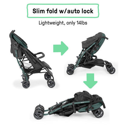 Ingenuity 3Dlite Convenience Stroller, Gray – Lightweight Stroller with Aluminum Frame, Large Seat Area, 4 Position Recline, Extra Large Storage Basket – Infant Stroller for Travel and More