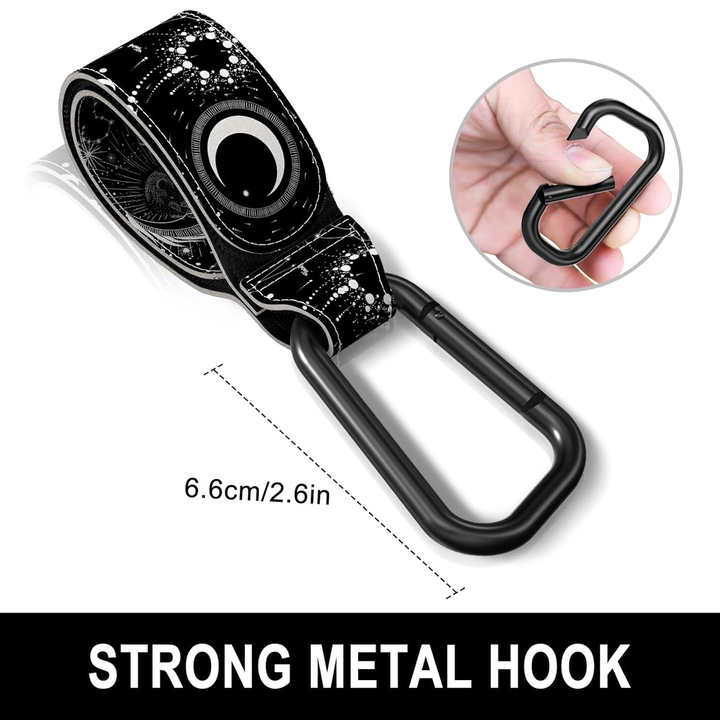 Baby Stroller Hooks for Hanging Bags, Universal Stroller Clips Accessories, Mommy Hook for Diaper Bag, Shopping Cart, Purse, Backpack - 2 Pack, Abstract Leaf