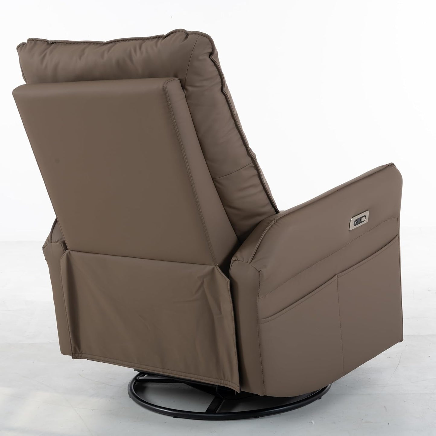 Power Swivel Rocker Recliner Chair for Nursery, Upholstered Snowflake Velvet 270°Swivel Glider Rocker Chair with USB Ports, Small Power Recliners for Small Spaces Living Room