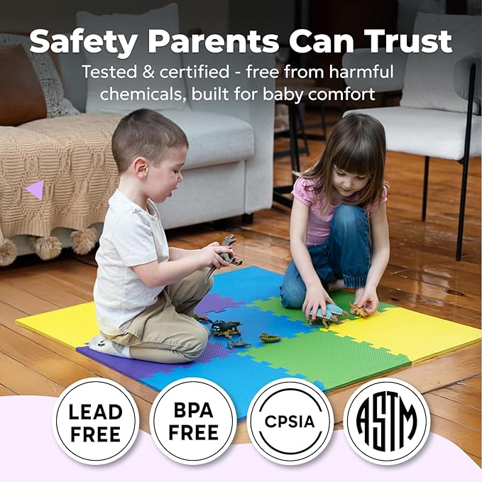 MioTetto Baby Play Mat, Comfortable Playtime Mat – Portable Foam Floor Tiles, Safe Baby mat for Floor for Crawling & Development, Soft Play mat for Babies, Stylish Interlocking Foam Tiles