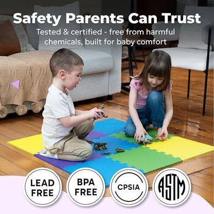 MioTetto Baby Play Mat, Comfortable Playtime Mat – Portable Foam Floor Tiles, Safe Baby mat for Floor for Crawling & Development, Soft Play mat for Babies, Stylish Interlocking Foam Tiles