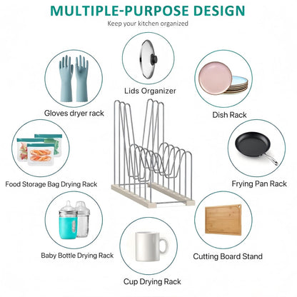 Plastic Bag Drying Rack, Reusable Bag Drying Rack for Silicone Bag & Ziploc Bag, Bottle Dryer Rack for Gloves & Glasses, Pan Lid & Cutting Board Organizer