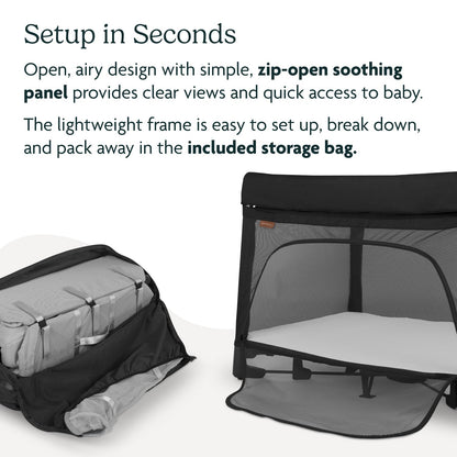 UPPAbaby Remi Playard | Deluxe 3-in-1 Portable Playard, Bedside Bassinet + Travel Crib| Mesh Bassinet, Mattress, Organic Cotton Mattress Cover + Storage Bag Included | Charlie (Sand Mélange)