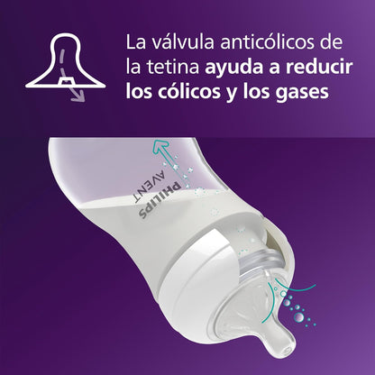 Philips Avent Natural Baby Bottles with Natural Response Nipples (Medium Flow, Flow 3), 9oz, 4-Pack, SCY903/04