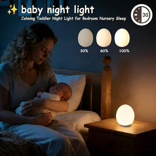 Night Light for Kids,Egg Night Light Light with 7 Colors Changing Mode & 30-Min Timer Portable Nursery Night Lamp forBaby Nursery & Kids Bedroom,DIY Hand-Painted Custom Lamp