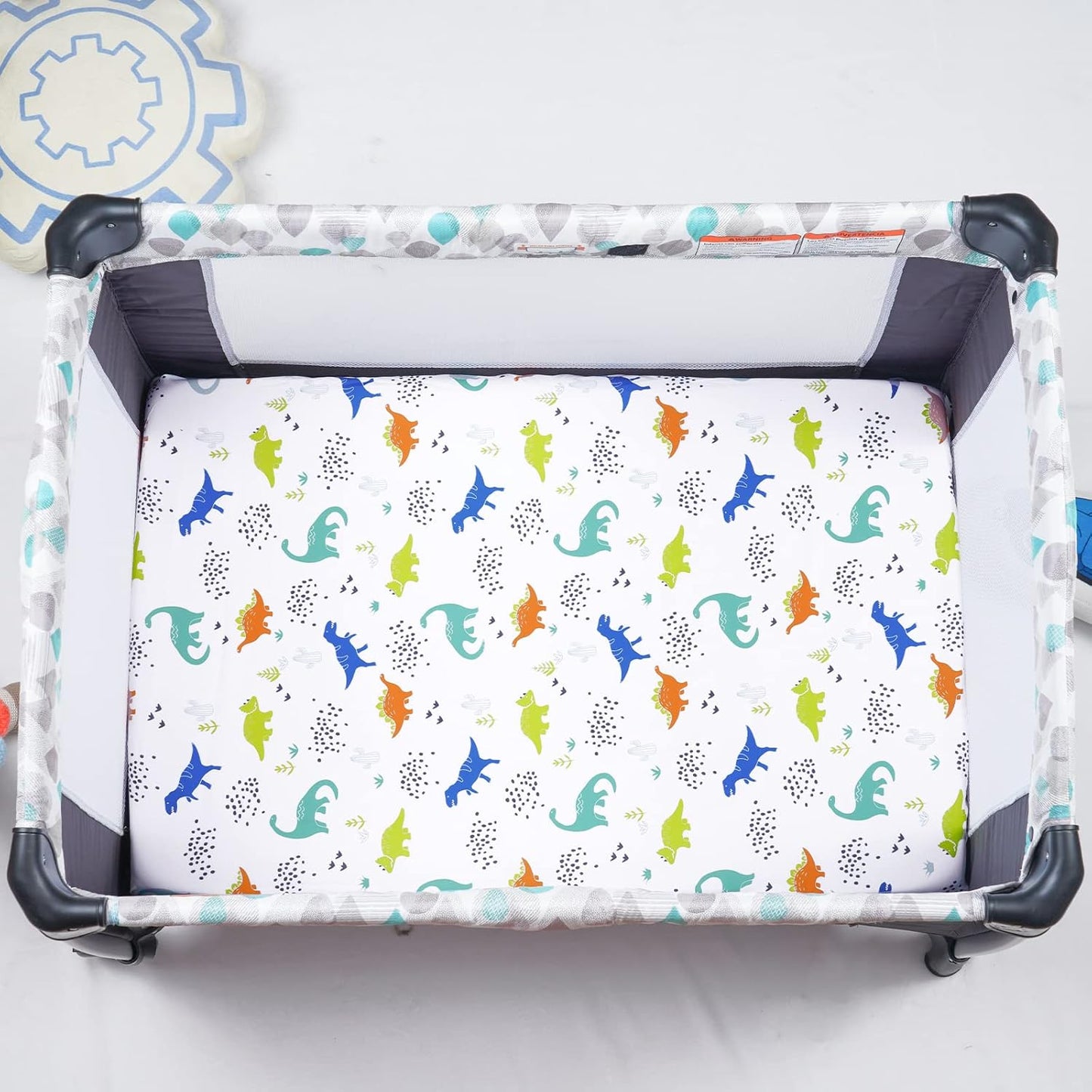 PHF 3 Pack Soft Mini Crib Sheets, Floral & Animal Pack N Play Sheets for Baby Boys Girls, No Slip Universal Fit for Pack N Play, Playard, Portable and Mini Crib Mattresses,Floral & Animal