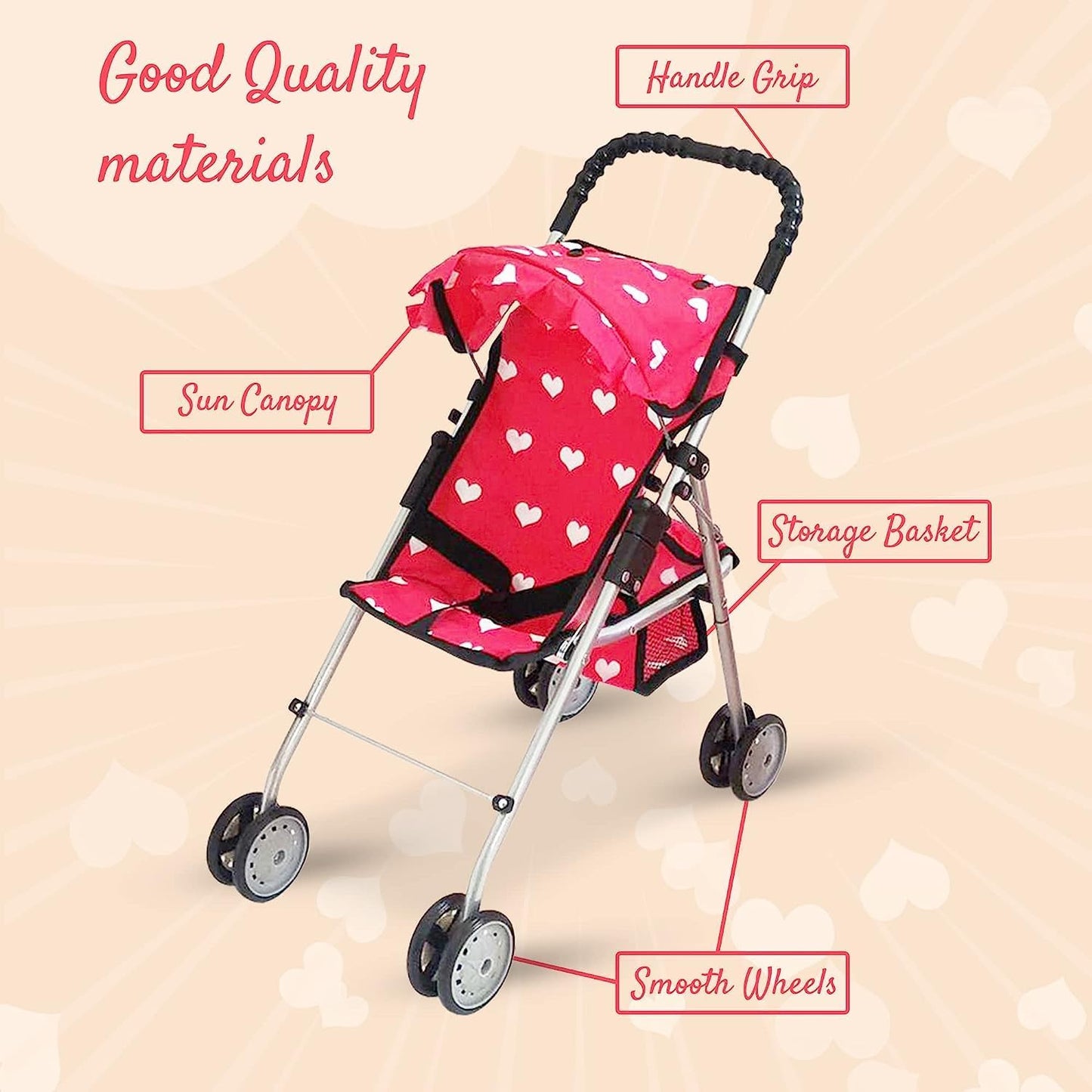My First Doll Stroller Denim for Baby Doll