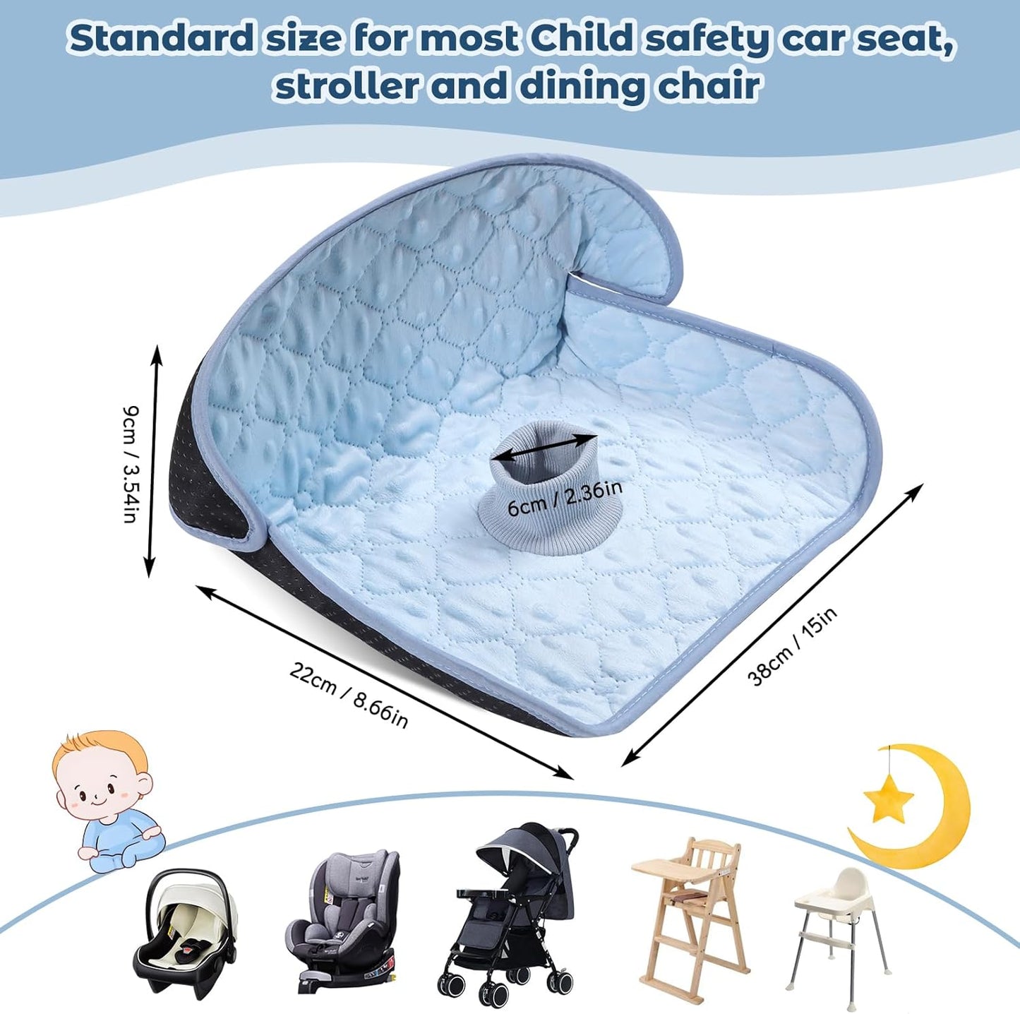 2 Pack Winter Car Seat Protector for Potty Training Piddle Pads Waterproof Carseat Protector for Baby Infant Toddler Machine Washable Liner for Child Safety Car Seat Stroller Dinner Chair (Black)