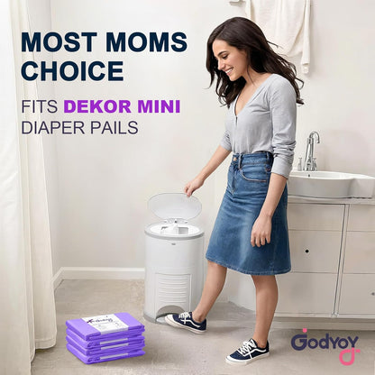 Refills Compatible with DEKOR Plus Diaper Pail Refill Bags| 8 Pack| Super Powerful Odor Eliminator Extra Thick Diaper Pail Bags| Each Holds up to 6032 Diapers| Fresh Lemon Scent| Easy to Replace