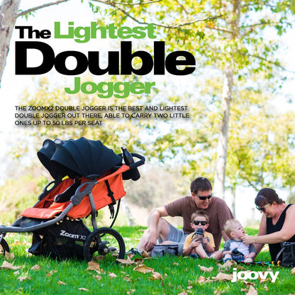 Joovy Zoom360 Ultralight Jogging Stroller Featuring High Child Seat, Shock-Absorbing Suspension, Extra-Large Air-Filled Tires, Parent Organizer, Air Pump, and Easy One-Hand Fold (Black)