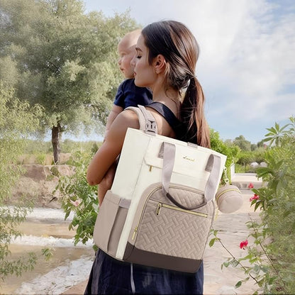 LOVEVOOK Diaper Bag Backpack, Large Capacity Portable Baby Bag with Foldable Diaper Changing Pad, Waterproof Baby Diaper Bags Gift for Mon Dad, Dark Coffee