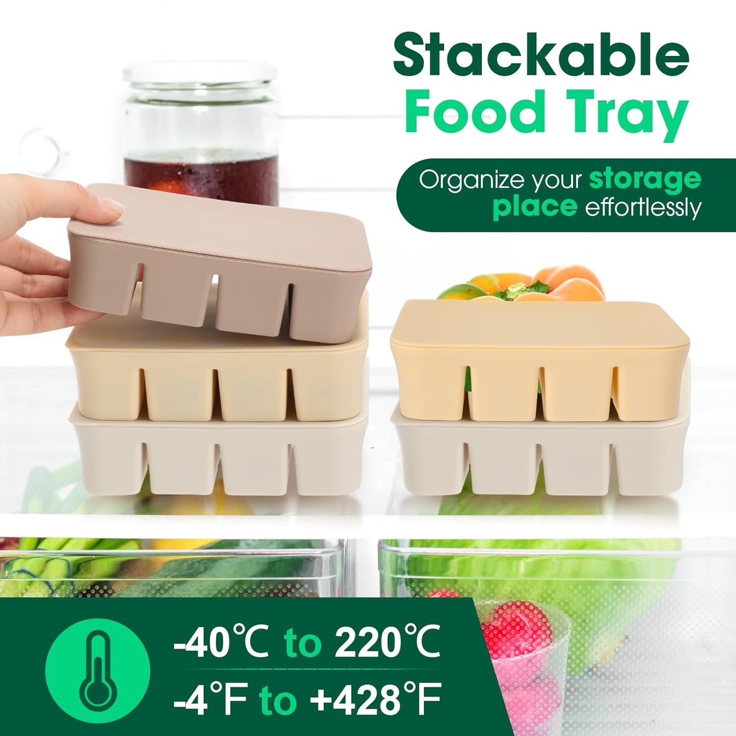 Mimorou 3 Pack Baby Food Freezer Tray with Lids 2.8 oz x 12 Cups Silicone Baby Food Storage Container Ice Cube Freezer Molds for Homemade Vegetable Fruit Purees Snack(12 Cups,White, Yellow, Brown)