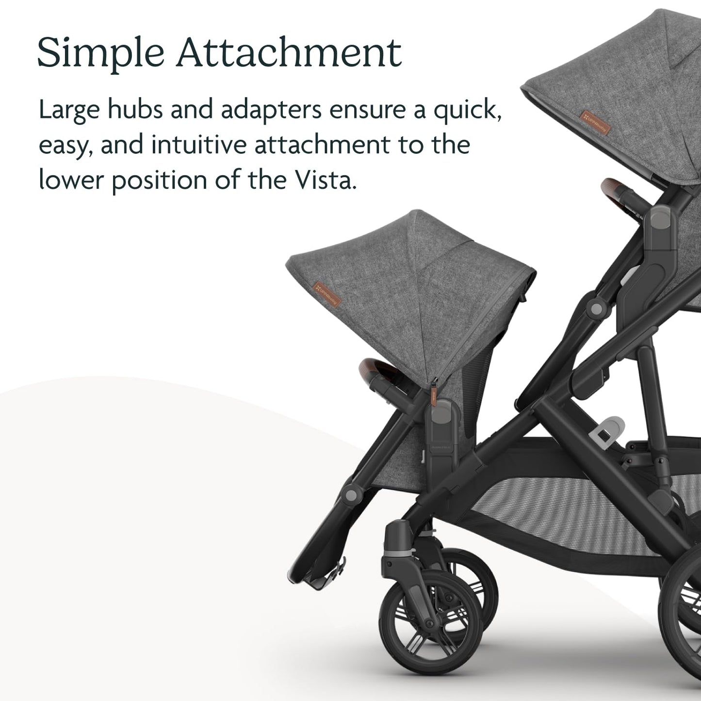 UPPAbaby RumbleSeat V3 Second Lower Seat - Compatible with Vista V2 and Vista V3 - All-Weather Seat + Magnetic Buckle – Adapters Included -Owen (Mocha Mélange)