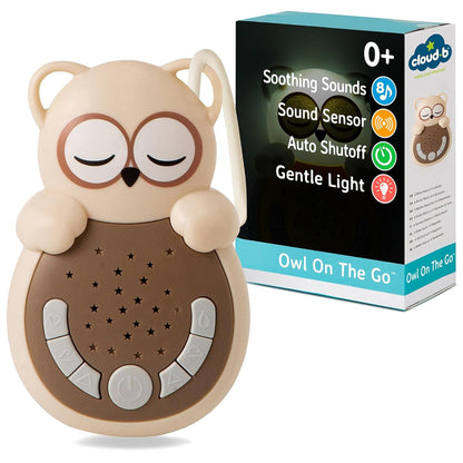 Cloud b Travel Comforting Sound Machine w/Calming Light | 4 White Noise and 4 Lullabies | Re-Activating Smart Sensor | Sweet Dreamz On the Go™ - Fox