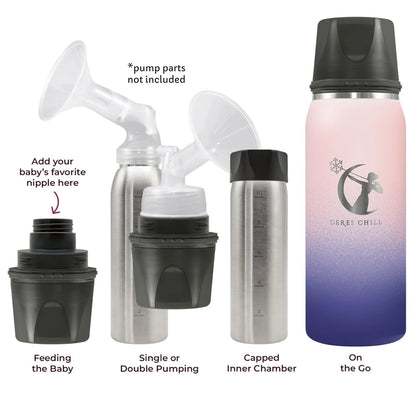 Ceres CHILL OG Breastmilk Chiller & Warmer – 12–34oz Portable Breast Milk Cooler, Storage & Baby Bottle for Travel, Work or On-The-Go – Pump Compatible Container – Don’t Call Me Hon, Plum