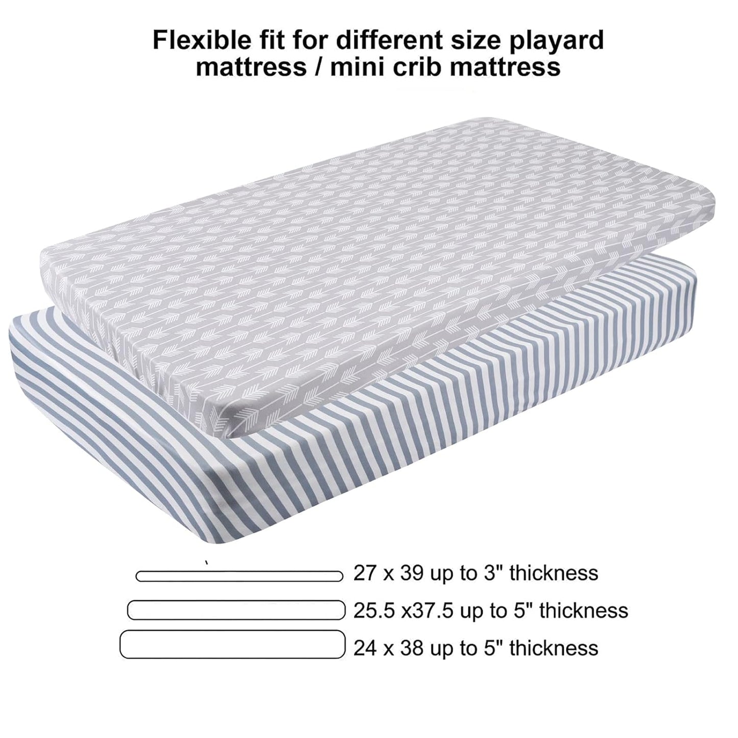 Onacosht Pack and Play Sheets 3 Pack for Baby Boy, Stretchy Jersey Knitted Portable Mini Crib Sheets Playard Mattress Cover, Woodland Animal Elephant Fox Lion Bear Giraffe Zebra Printing