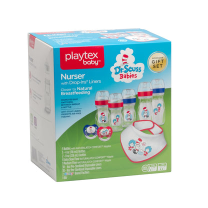 Playtex Baby Anti-Colic Nurser Bottle with Pre-Sterilized Disposable Drop-Ins Liners, 8 Oz Bottles (3 Count), Bottles for Newborn and Breastfeeding Babies, Feeding Essentials