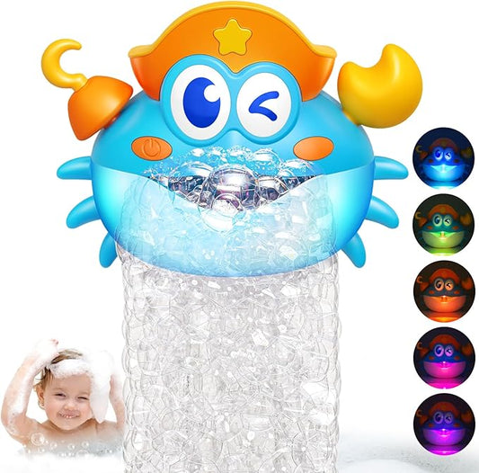Bath Toys,Light Up Baby Bath Toys Bath Bubble Machine with Colourful RGB Light Great Birthday for Toddler Boys and Girls Tub Toy for Kids Ages 1-3 4-8