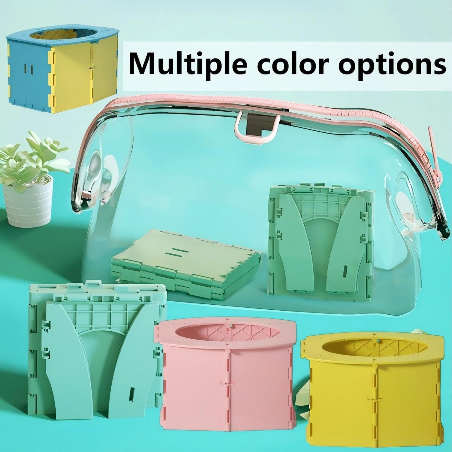 VUFVOID Travel Potty for Kids, Reusable Portable Folding Potty for Toddler, Travel Foldable Toilet for Travel Outdoor Camping, Toddler Potty Seat for Baby Training (Yellow)