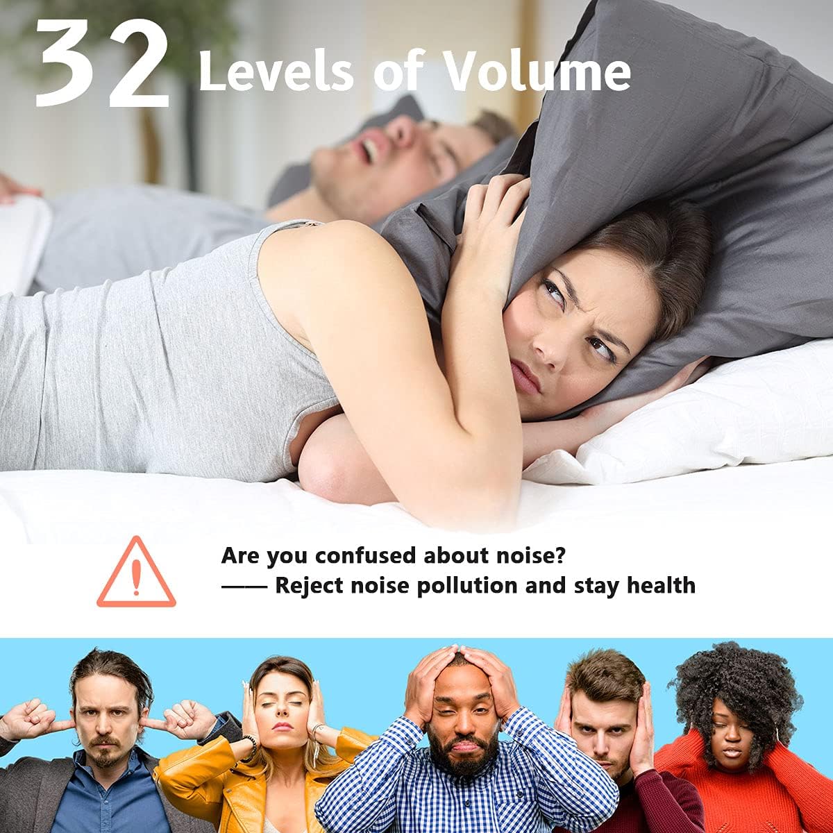 Sound Machine Easysleep White Noise Machine with 25 Soothing Sounds and Night Lights with Memory Function 32 Levels of Volume and 5 Sleep Timer Powered by AC or USB for Sleeping Relaxation (White)