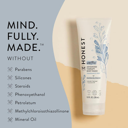 The Honest Company Eczema Soothing Therapy Cream and Skin Protectant, Naturally Derived, Gentle for Baby, Prebiotics Colloidal Oatmeal, 7 oz