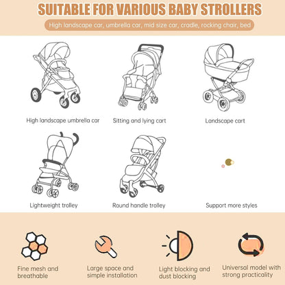 Mosquito Net for Stroller,Baby Pram Net Portable Star Print Stroller Netting Cover Perfect Bug Net for Strollers,Bassinets,Mini Crib,Cradles and Playards (White Star), yecwz002