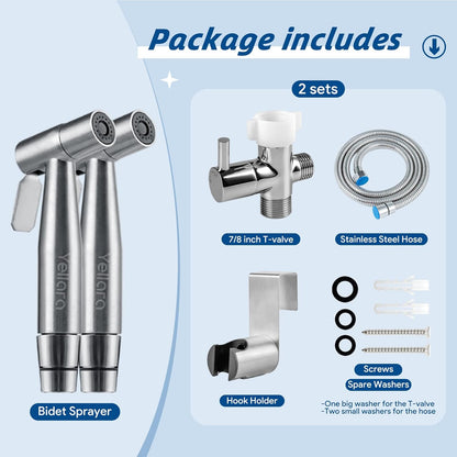Handheld Bidet Sprayer for Toilet - Feminine Wash, Toilet Cleaning - Stainless Steel, Adjustable Water Pressure, Easy Installation