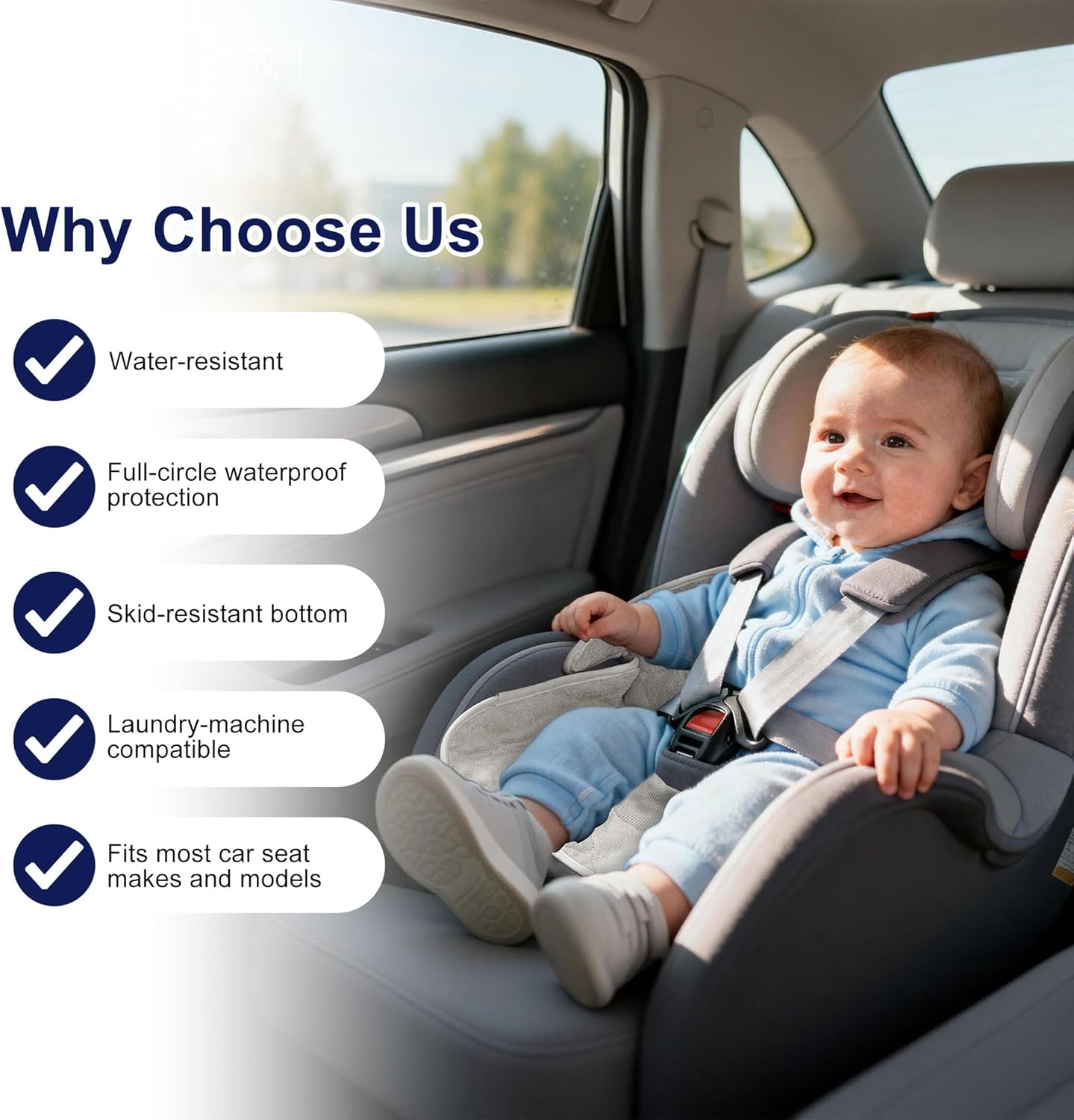 Piddle Pads Carseat, 2 Pieces Car Seat Potty Training Pad, Waterproof and Anti-Slip, Breathable and Comfortable, Machine Washable, Car Seat Piddle Pads for Stroller, Dining Chair (Khaki and Gray)