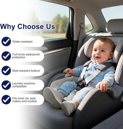 Piddle Pads Carseat, 2 Pieces Car Seat Potty Training Pad, Waterproof and Anti-Slip, Breathable and Comfortable, Machine Washable, Car Seat Piddle Pads for Stroller, Dining Chair (Khaki and Gray)