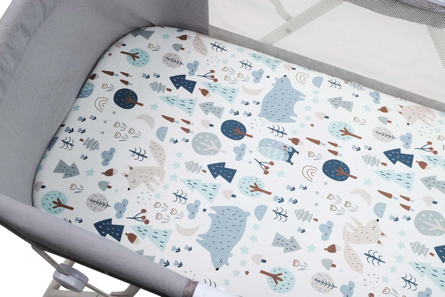 Onacosht Stretchy Bassinet Sheets 33" x 19" Compatible with Mika Micky, KoolaBaby (3 in 1), BabyBond, HARPPA and RICUTON Bedside Bassinet, 3 Pack for Baby Boy and Girl, Pink Floral