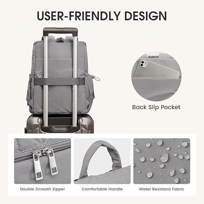 G4Free Diaper Bag Backpack for Moms Dads Travel Baby Bag with Pacifier Case & Insulated Pockets,Grey