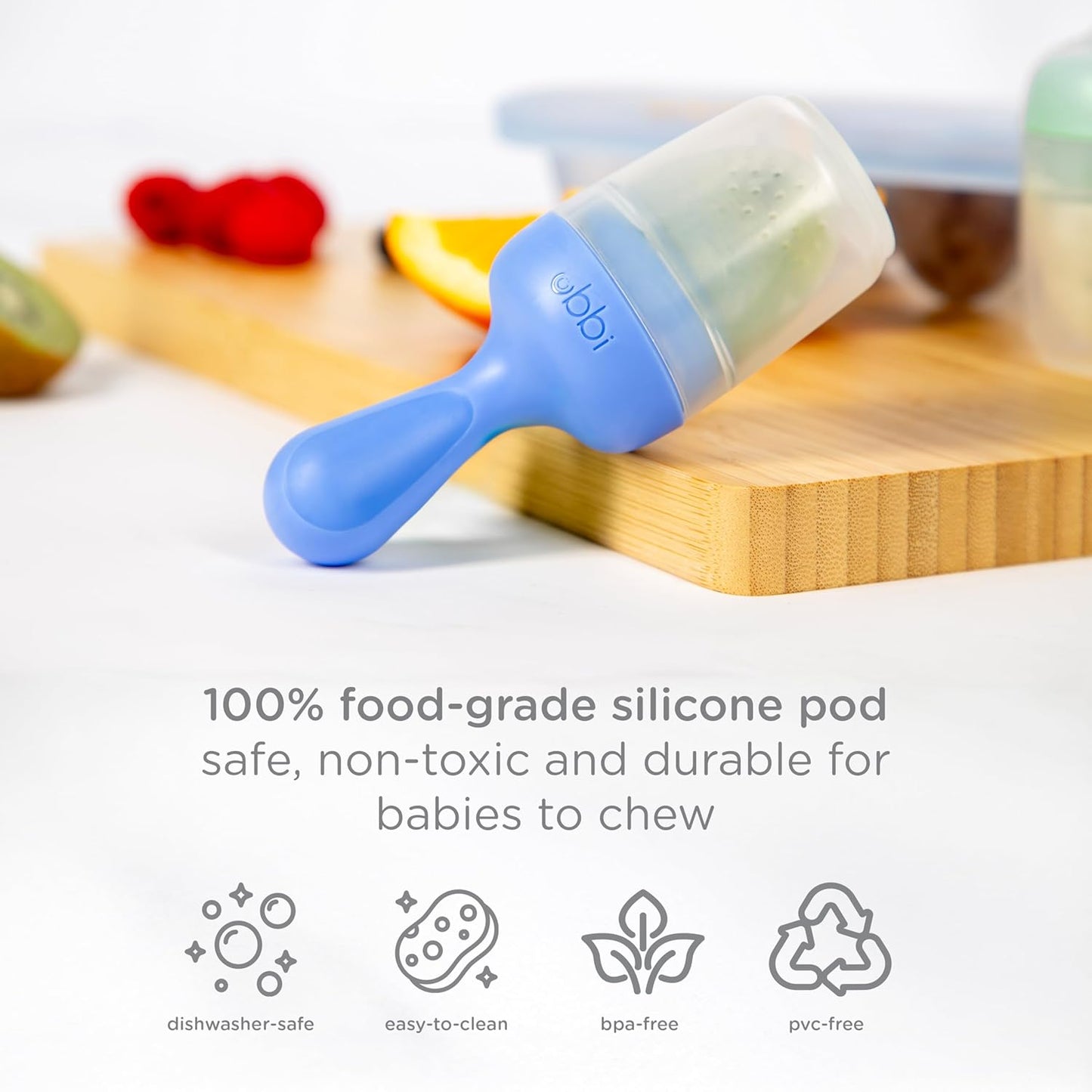 Ubbi Baby Food Feeder & Freezer Tray Set, Infant Teething Relief, BPA-Free, Safely Introduce Solids and Self Feeding, Freezable Popsicle Molds, Dishwasher Safe, Smoothie Purple & Zest Green