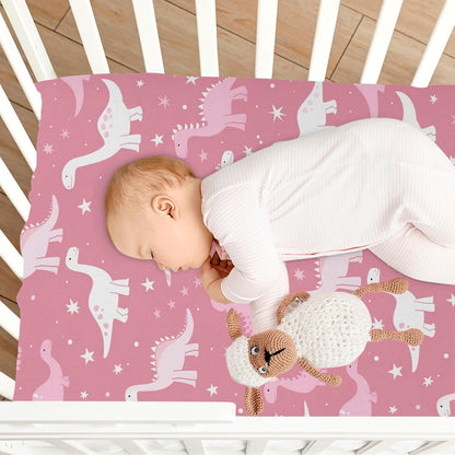 Fitted Crib Sheets Cactus and Floral Stretchy Portable Playard Sheets for Baby Toddler, Breathable Soft Mini Crib Mattress 52 x 28 in for Boys and Girls
