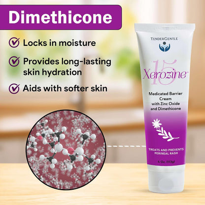 Zinc and Dimethicone Cream, 4oz - 2 Pack of Medicated Barrier Rash Cream for Minor Cuts, Scrapes, and Burns - Good for Diaper Rashes