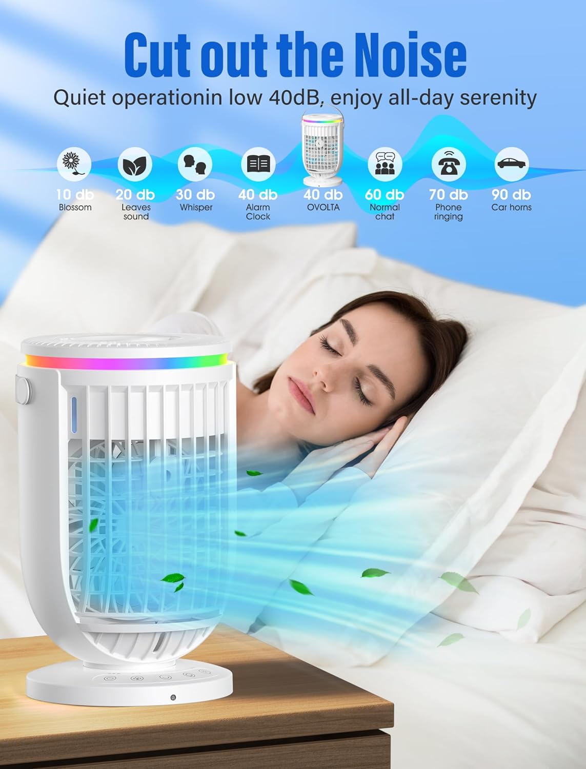Portable Air Conditioners, Fan with 120° Rotating Function,JYew Evaporative Mini Room Air Conditioners,Portable AC Unit Air Cooler with 4 in 1 Humidifier Fan Conditioner, AC Portable for Room Office