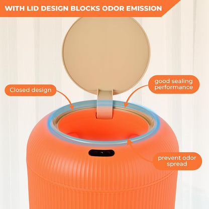 Pukomc Smart Sensor Wastebasket, Convenient and Hygienic Easy to Use, Technology Sensor Waterproof Wastebasket Plastic Trash can for Kitchen, Bathroom, Bedroom, Living Room, Office and Outdoor