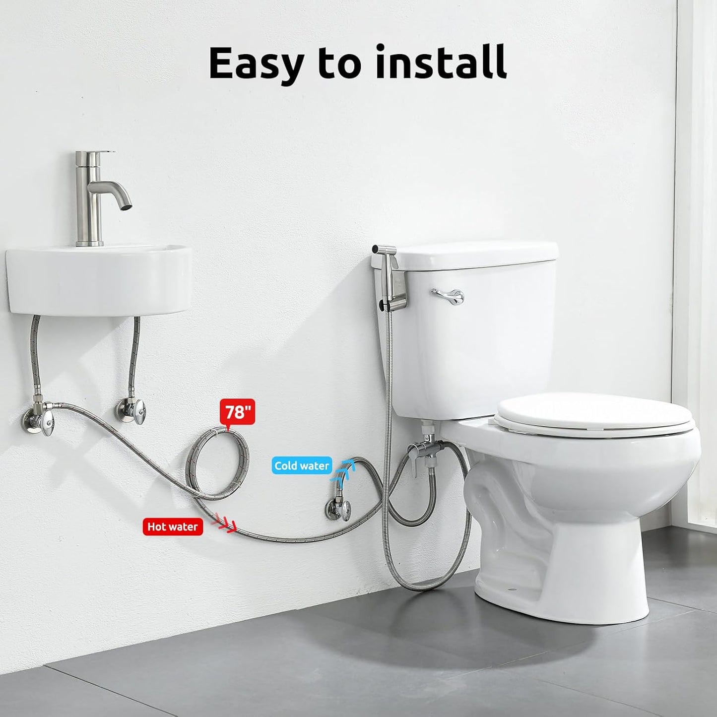 BRITULIF Handheld Bidet Sprayer for Toilet, Jet Sprayer for Toilet Muslim Shower, Adjustable Cloth Diaper Sprayer Bidets Attachment for Toilet, Toilet Bidet Sprayer with Bidet Hose for Feminine Wash