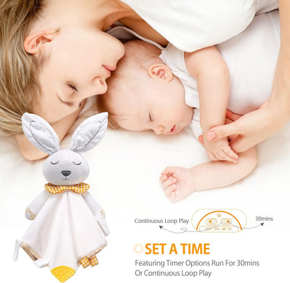 BEREST Unicorn Baby Sleep Soother 4-in-1 Sound Machine with Heartbeat & White Noise|Security Blanket & Pacifier Holder|Soothing Plush Toy for Newborns|Perfect Baby Registry Essential