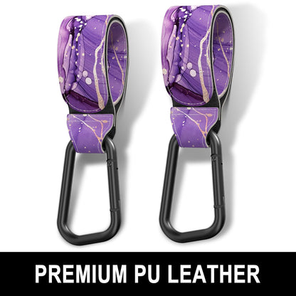 Baby Stroller Hooks for Hanging Bags, Universal Stroller Clips Accessories, Mommy Hook for Diaper Bag, Shopping Cart, Purse, Backpack - 2 Pack, Abstract Leaf
