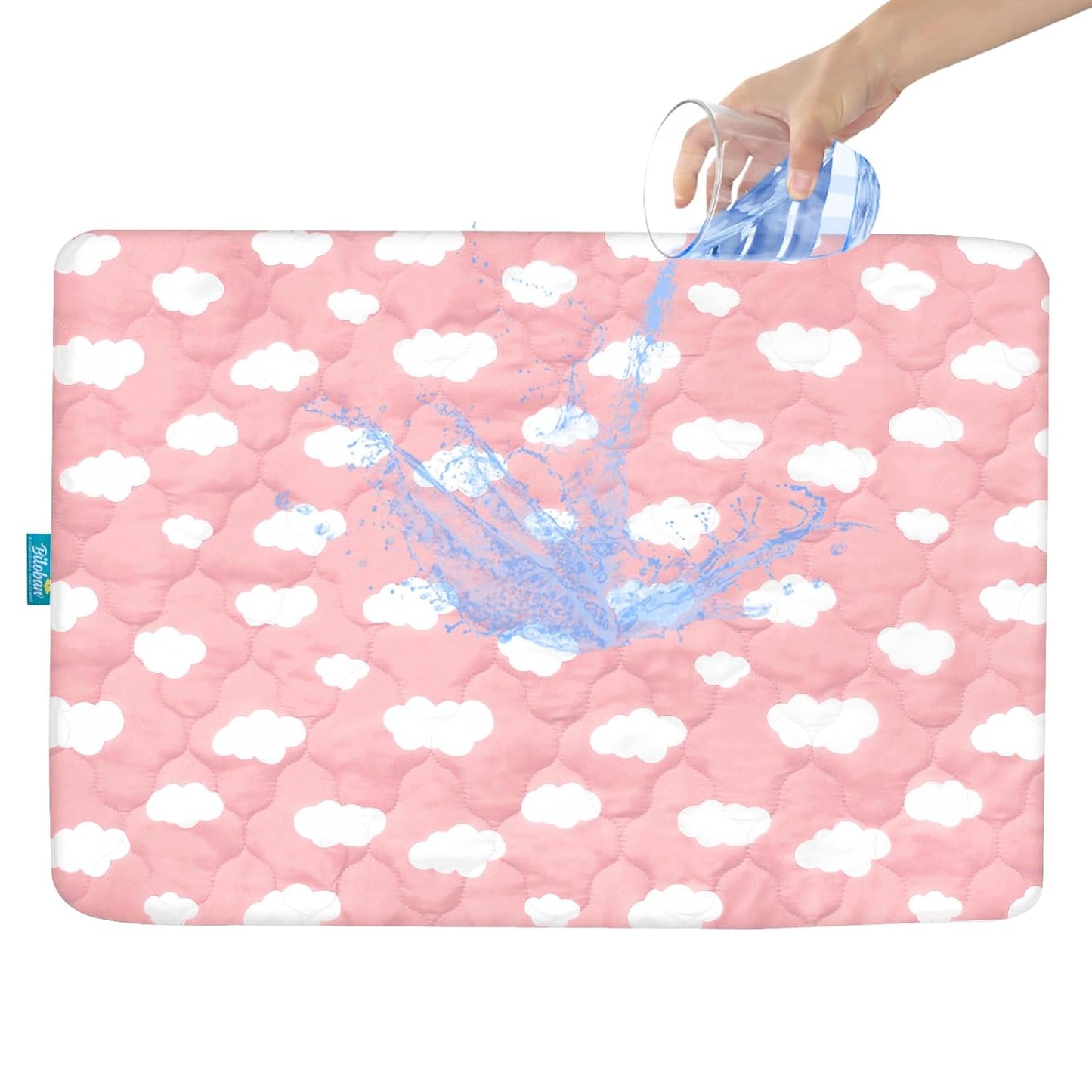 Pack and Play Sheets Mattress Pad Protector Fitted Waterproof Playard Mattress Cover, Compatible with Graco Pack n Play & Dream On Me & Pamo Babe, Playpen/Playard Sheet Quilted, Gray, 39" x 27"