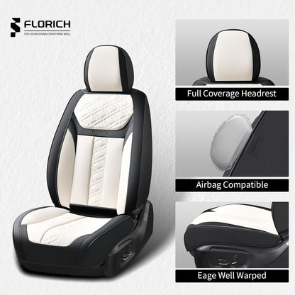 FLORICH Car Seat Covers Full Set, Automotive Seat Covers, Black Car Seat Cover, Waterproof Seat Protectors Universal fit for Car Truck Van SUV - Black