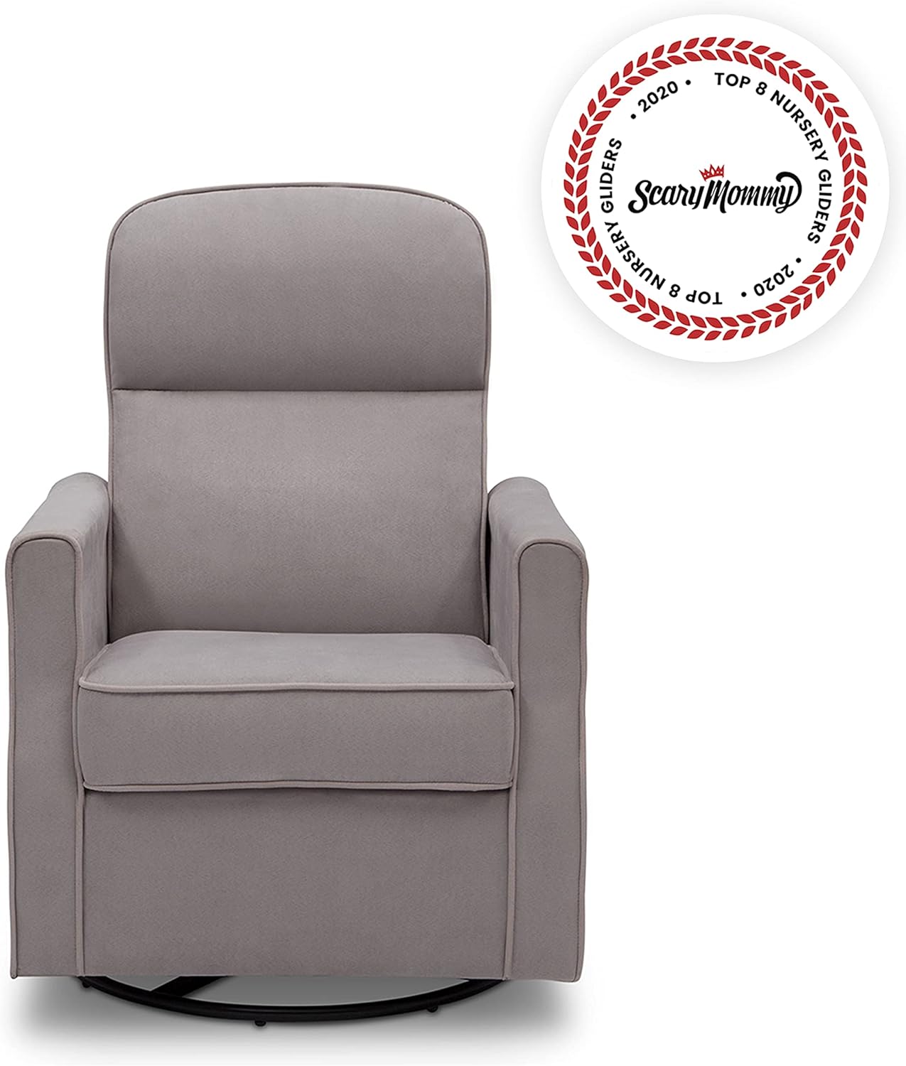 Delta Children Clair Slim Nursery Glider Swivel Rocker Chair, Dove Grey