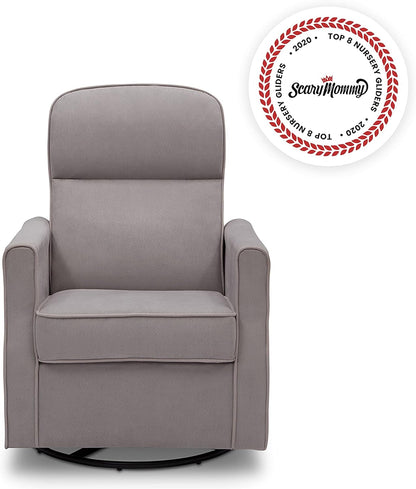 Delta Children Clair Slim Nursery Glider Swivel Rocker Chair, Dove Grey