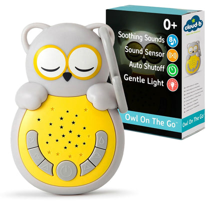 Cloud b Travel Comforting Sound Machine w/Calming Light | 4 White Noise and 4 Lullabies | Re-Activating Smart Sensor | Sweet Dreamz On the Go™ - Fox